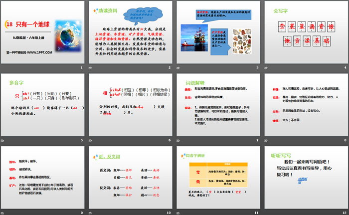 《只有一個地球》PPT下載