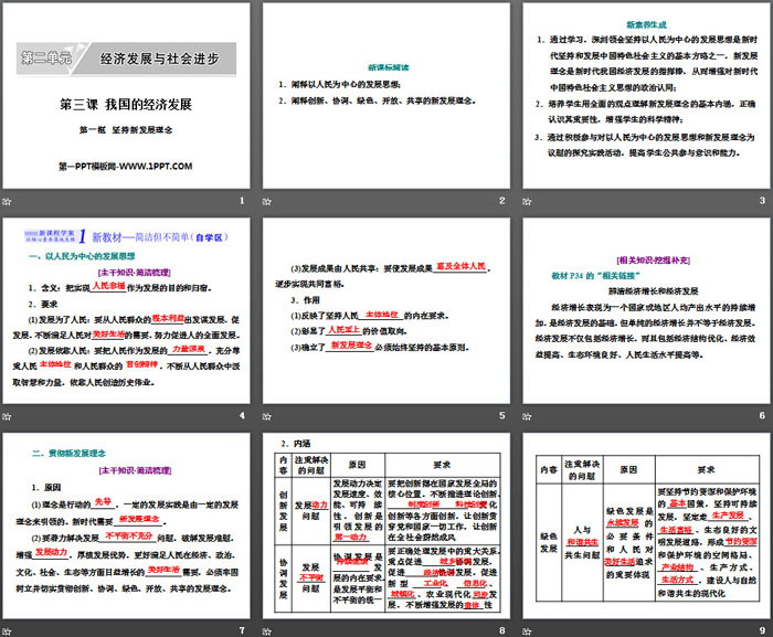 《我國的經濟發(fā)展》經濟發(fā)展與社會進步PPT課件(第一課時堅持新發(fā)展理念)