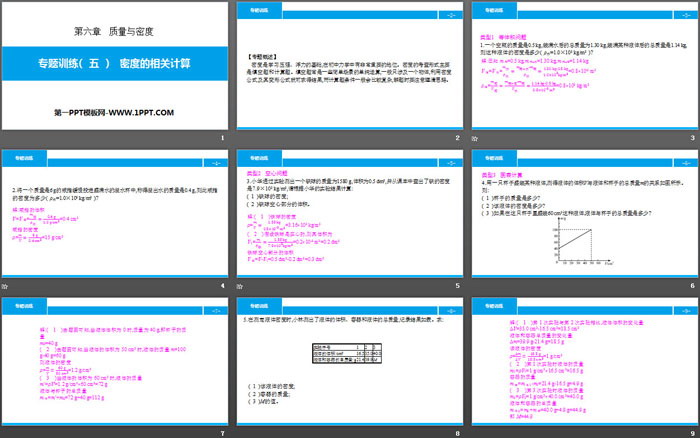 《密度的相關(guān)計算》質(zhì)量與密度PPT
