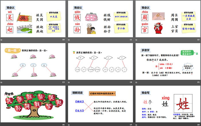 識字《姓氏歌》PPT(第一課時)