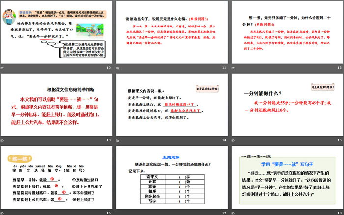 《一分鐘》PPT(第二課時(shí))