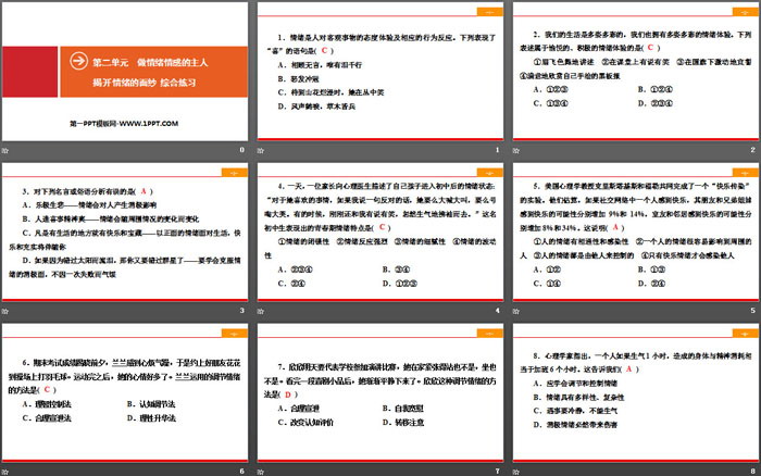 《揭開情緒的面紗》做情緒情感的主人PPT(綜合練習(xí))