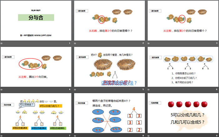 《分與合》1-5的認(rèn)識(shí)和加減法PPT下載