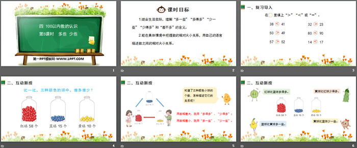 《多些 少些》100以內(nèi)數(shù)的認(rèn)識PPT下載