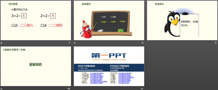 《2、3、4的乘法口訣》表內(nèi)乘法PPT課件下載