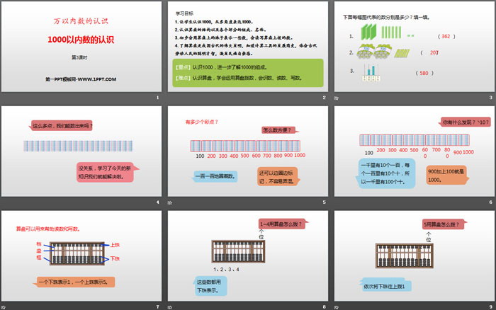 《1000以內(nèi)數(shù)的認(rèn)識(shí)》萬(wàn)以內(nèi)數(shù)的認(rèn)識(shí)PPT下載(第3課時(shí))