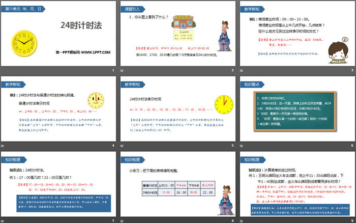 《24時計時法》年、月、日PPT免費課件