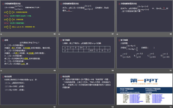 《二元一次方程組》PPT免費下載