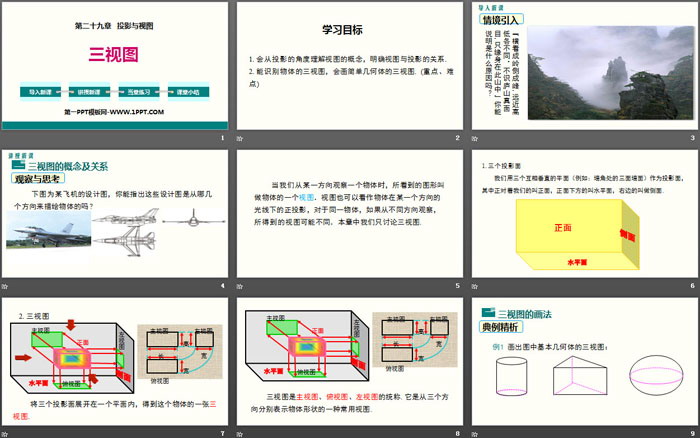 《三視圖》投影與視圖PPT下載