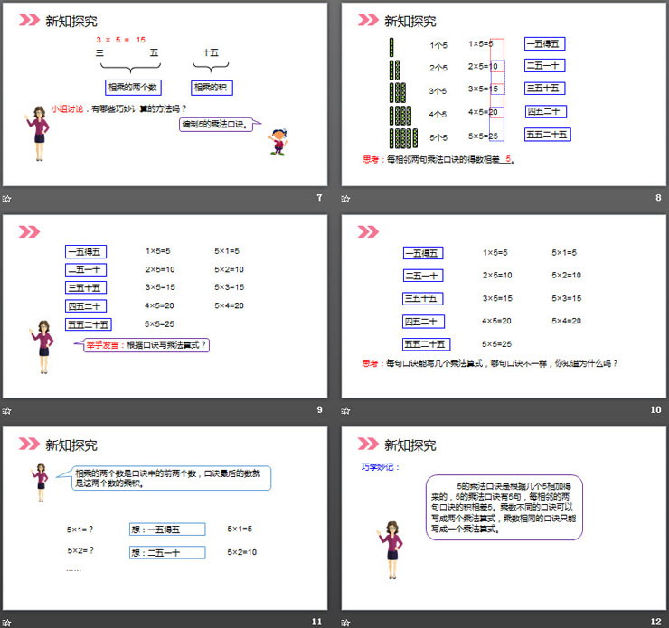 《5的乘法口訣》PPT課件下載