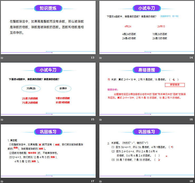 《因數(shù)和倍數(shù)》PPT課件下載(第1課時)