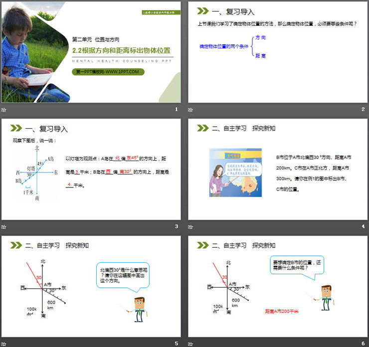 《根據(jù)方向和距離標(biāo)出物體位置》PPT課件下載