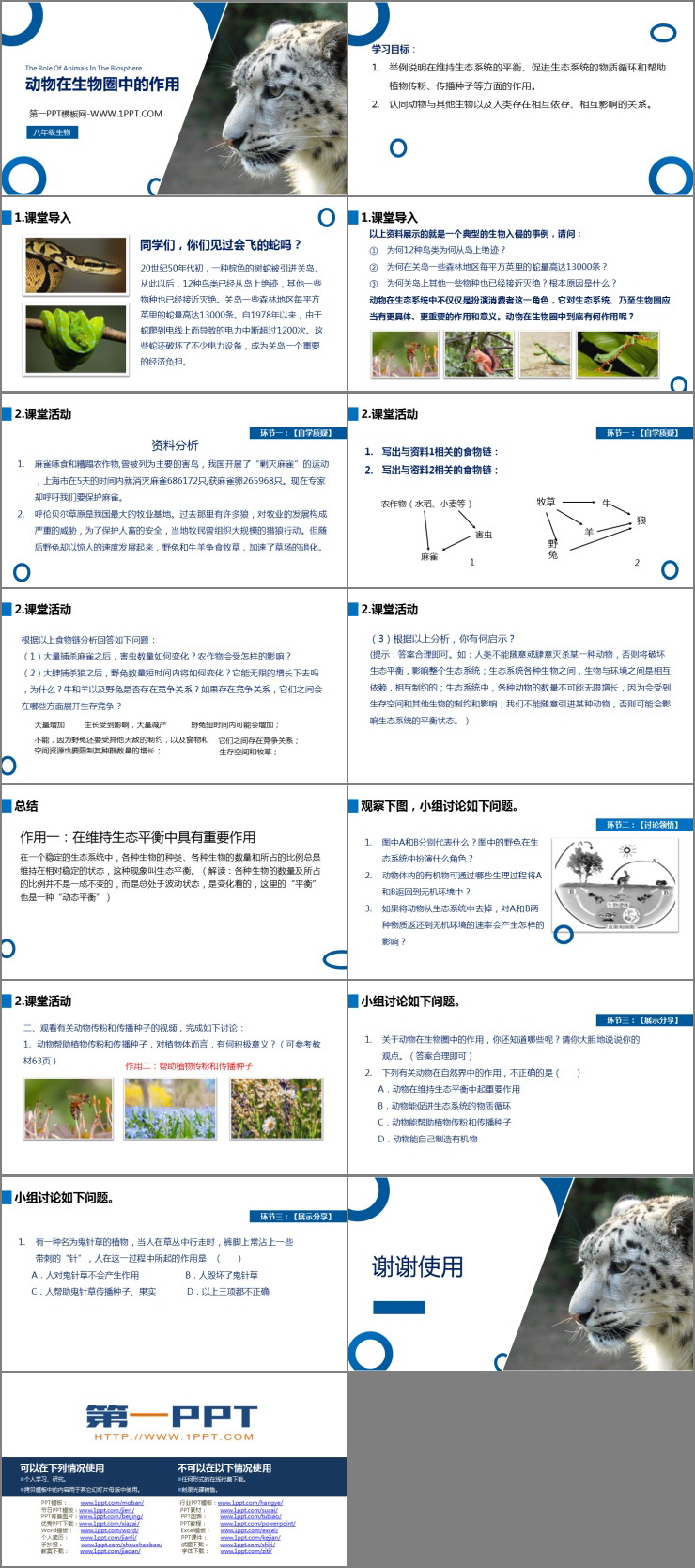 《動物在生物圈中的作用》PPT精品課件