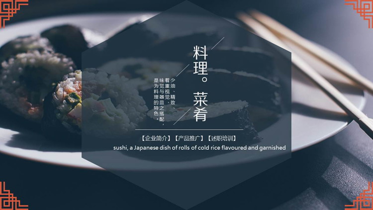 寿司主题的料理菜肴PPT模板