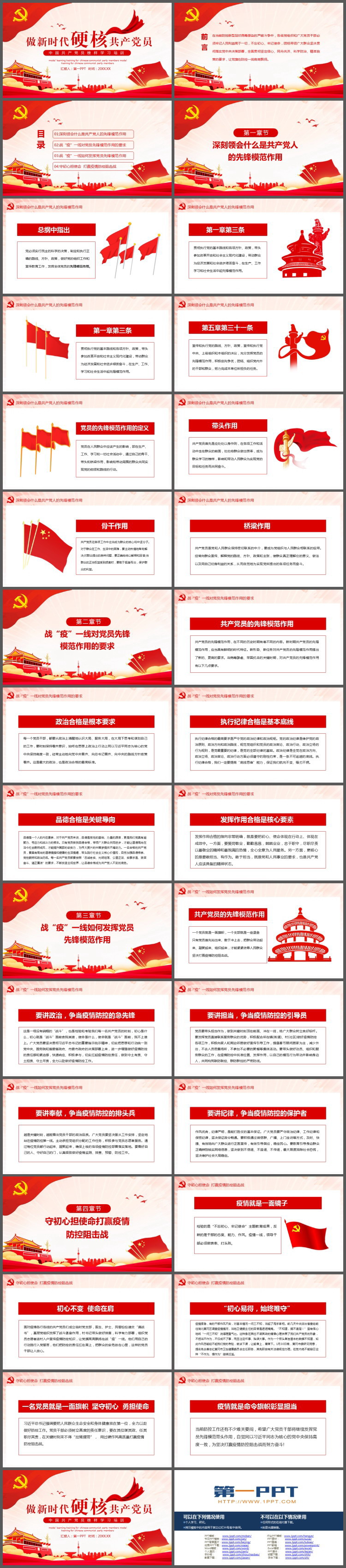 《做新时代硬核共产党员》中国共产党员榜样学习培训PPT
