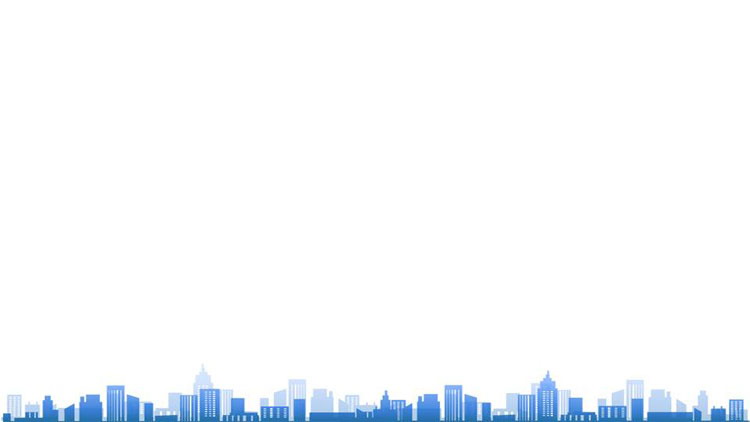 四张蓝色城市剪影PPT背景图片
