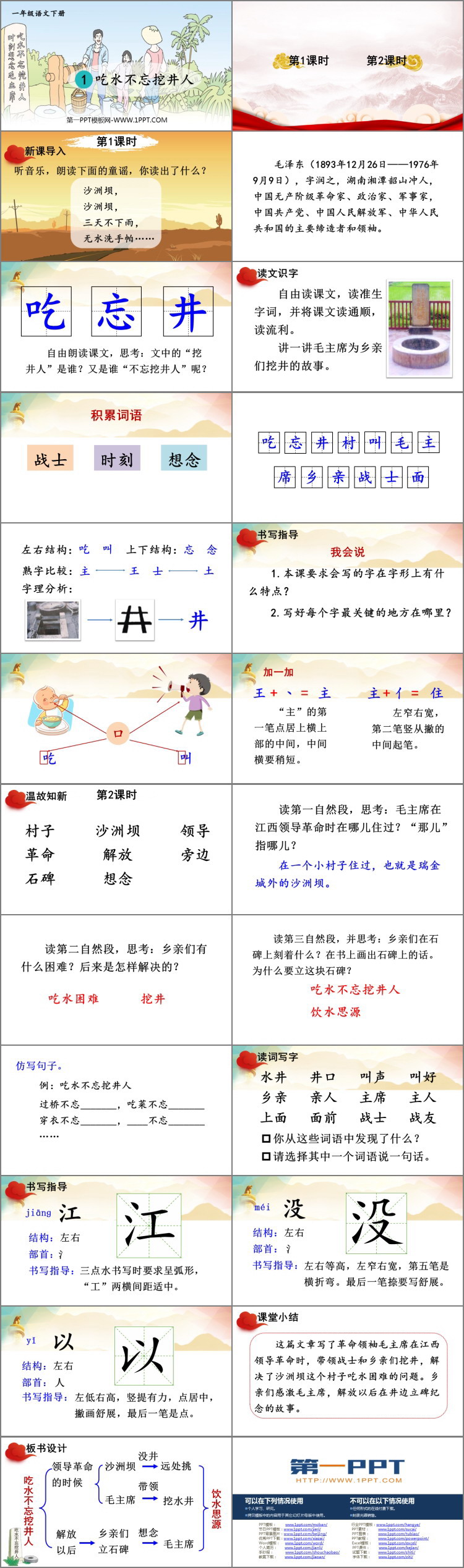 《吃水不忘挖井人》PPT精品課件