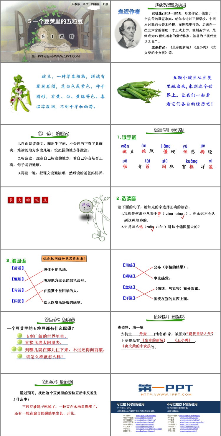 《一個(gè)豆莢里的五粒豆》PPT課件(第1課時(shí))